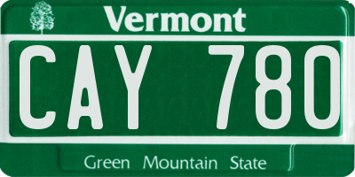 VT license plate CAY780