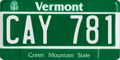 VT license plate CAY781