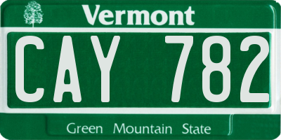 VT license plate CAY782