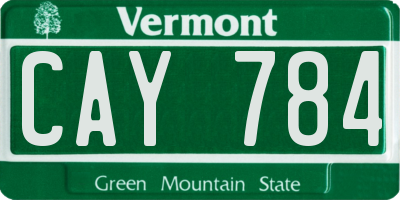 VT license plate CAY784