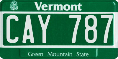VT license plate CAY787