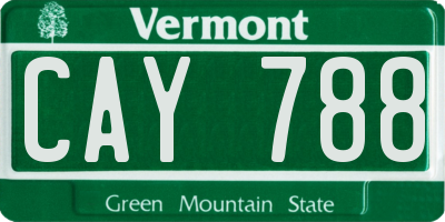VT license plate CAY788