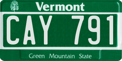 VT license plate CAY791