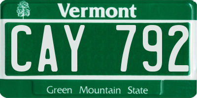VT license plate CAY792
