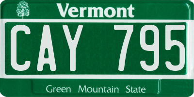 VT license plate CAY795