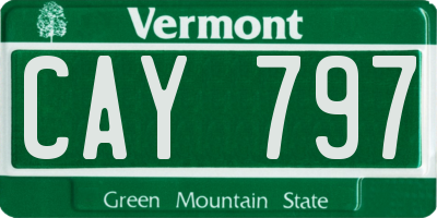 VT license plate CAY797