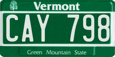 VT license plate CAY798