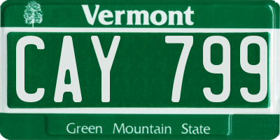 VT license plate CAY799