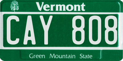VT license plate CAY808