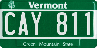 VT license plate CAY811