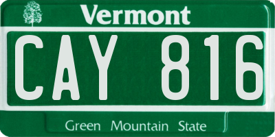 VT license plate CAY816