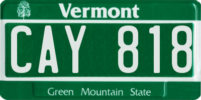 VT license plate CAY818