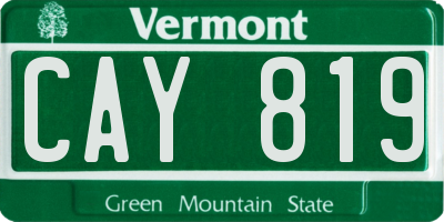 VT license plate CAY819
