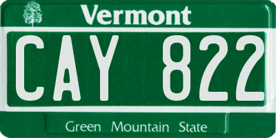 VT license plate CAY822
