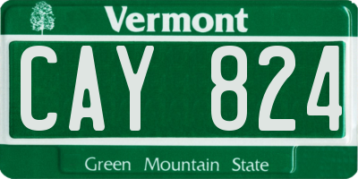VT license plate CAY824