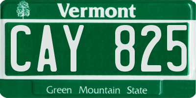 VT license plate CAY825