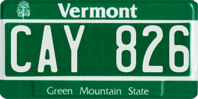 VT license plate CAY826