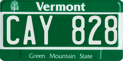 VT license plate CAY828