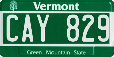 VT license plate CAY829