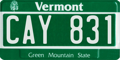 VT license plate CAY831