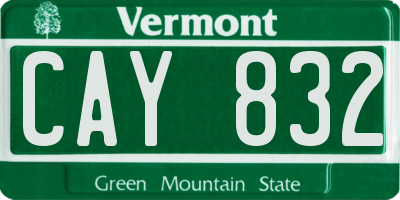 VT license plate CAY832