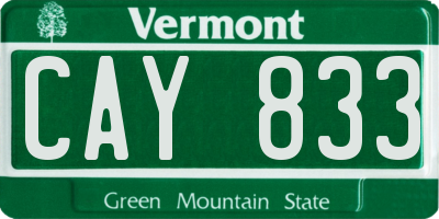 VT license plate CAY833