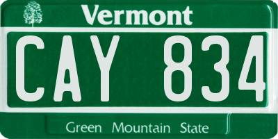VT license plate CAY834