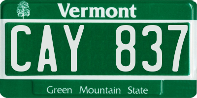 VT license plate CAY837