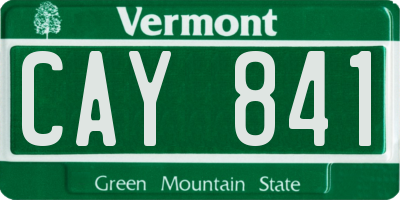 VT license plate CAY841