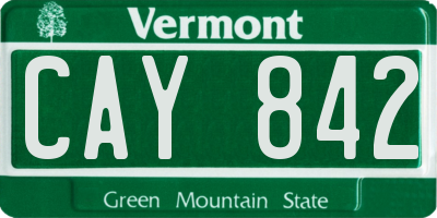 VT license plate CAY842