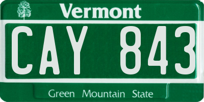 VT license plate CAY843