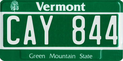 VT license plate CAY844