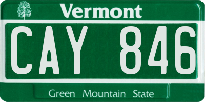 VT license plate CAY846