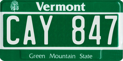 VT license plate CAY847