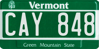VT license plate CAY848