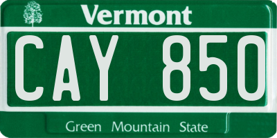 VT license plate CAY850