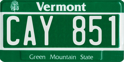 VT license plate CAY851