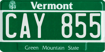 VT license plate CAY855