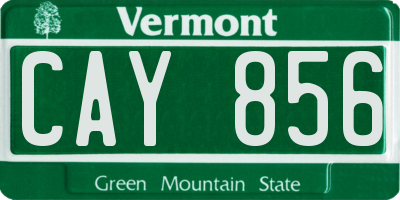 VT license plate CAY856