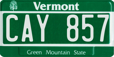VT license plate CAY857