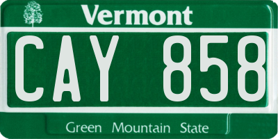 VT license plate CAY858
