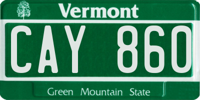 VT license plate CAY860