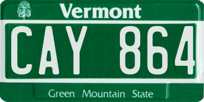 VT license plate CAY864