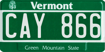 VT license plate CAY866
