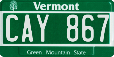 VT license plate CAY867