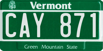 VT license plate CAY871