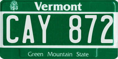 VT license plate CAY872