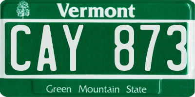 VT license plate CAY873