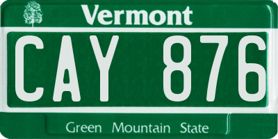 VT license plate CAY876
