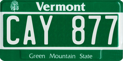 VT license plate CAY877